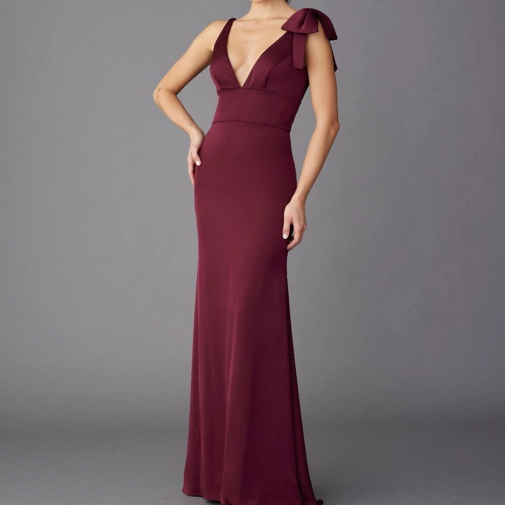 Indigo Size 12 Lazaro Floor Length Evening Gown - Great Condition